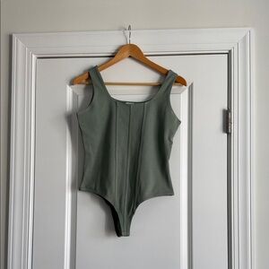 Blue Rain Olive Green Bodysuit